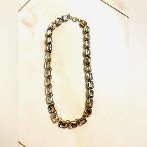 ANN TAYLOR LOFT BEAUTIFUL LUXURIOUS GALLERY SET CRYSTAL GOLD SHINE NECKLACE